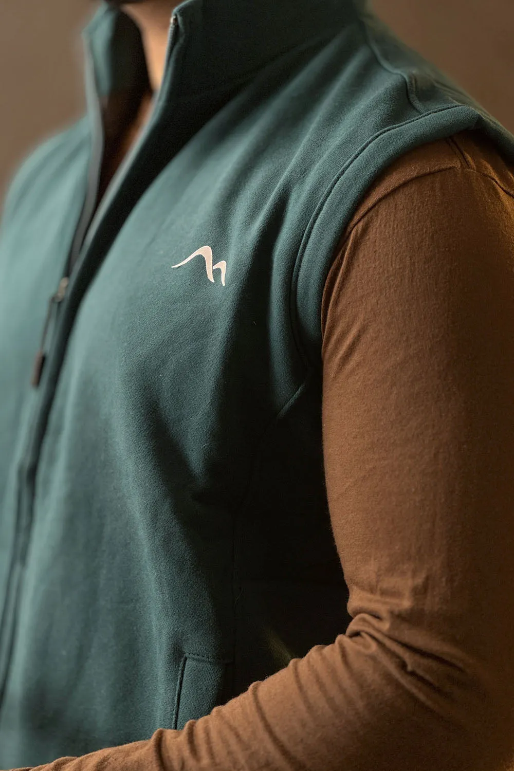 Olive Green Emblem Gilet Jacket - 1124047