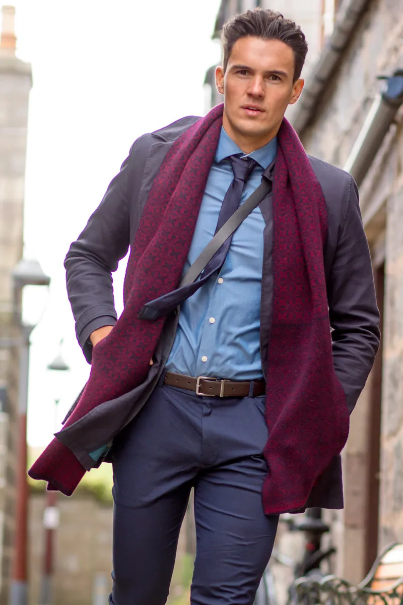 Rubislaw Reversible Fair isle scarf - Navy