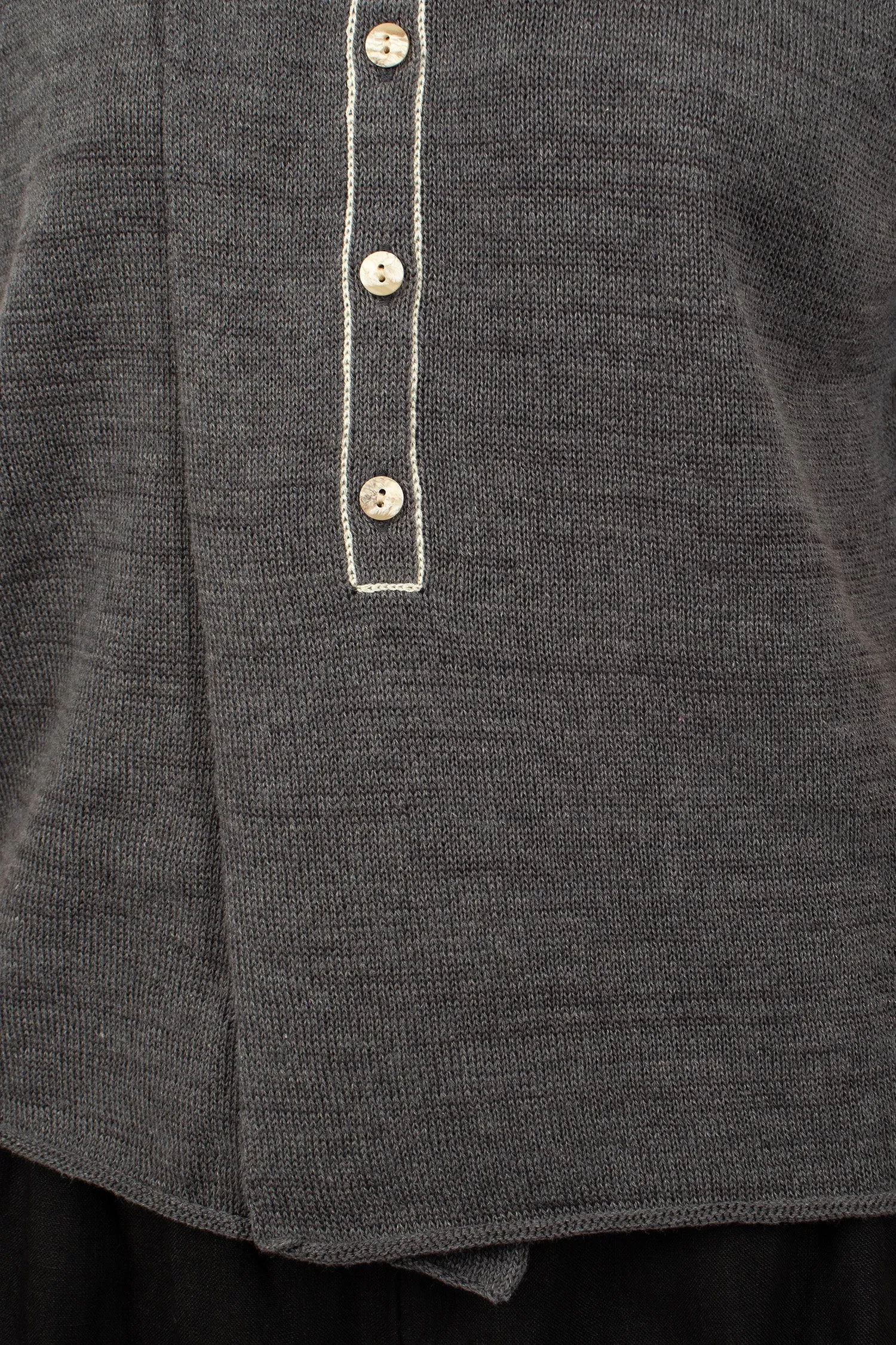 Smooth Knit Wrap Vest Charcoal