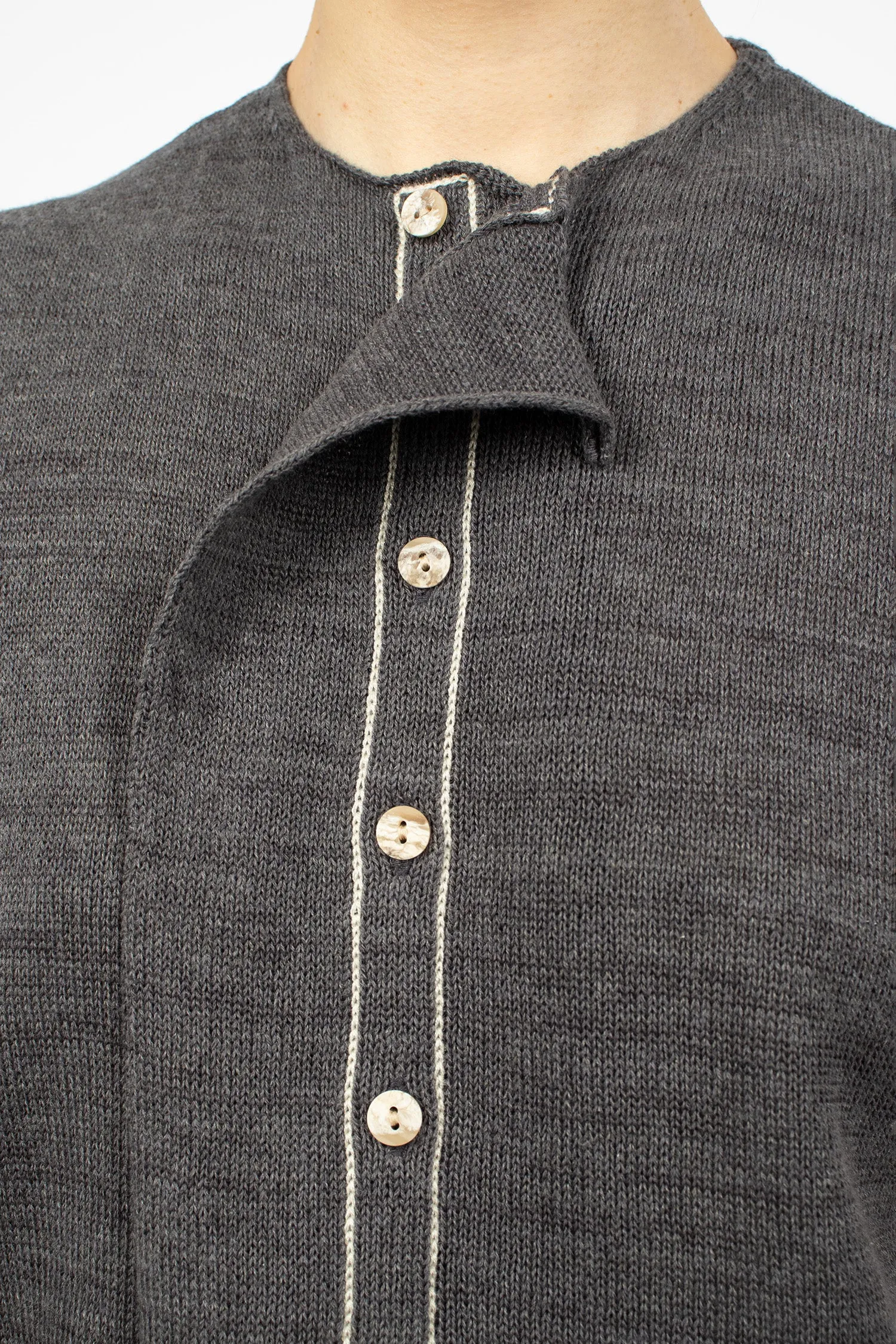 Smooth Knit Wrap Vest Charcoal