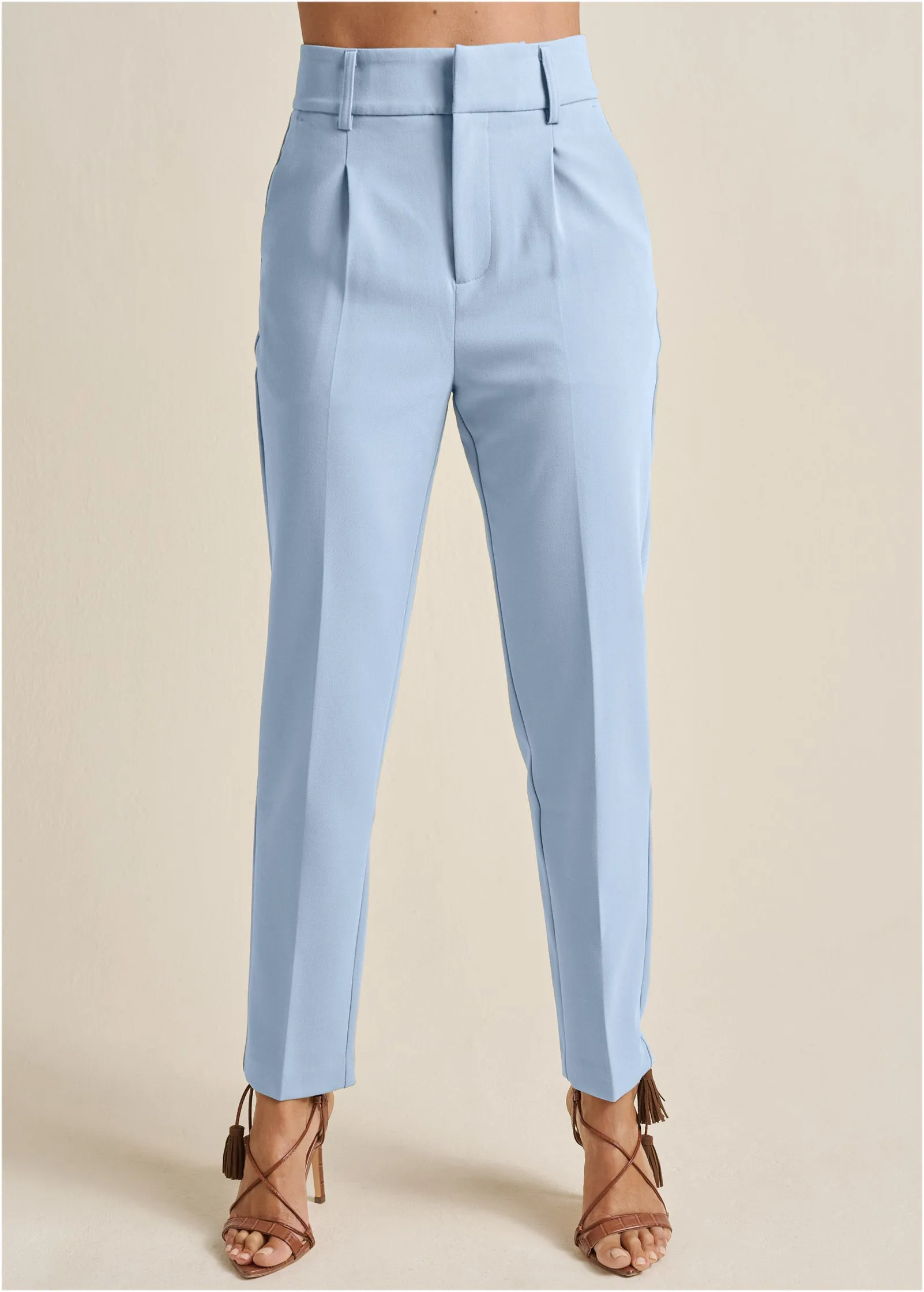Tailored Suit Pants - Light Blue