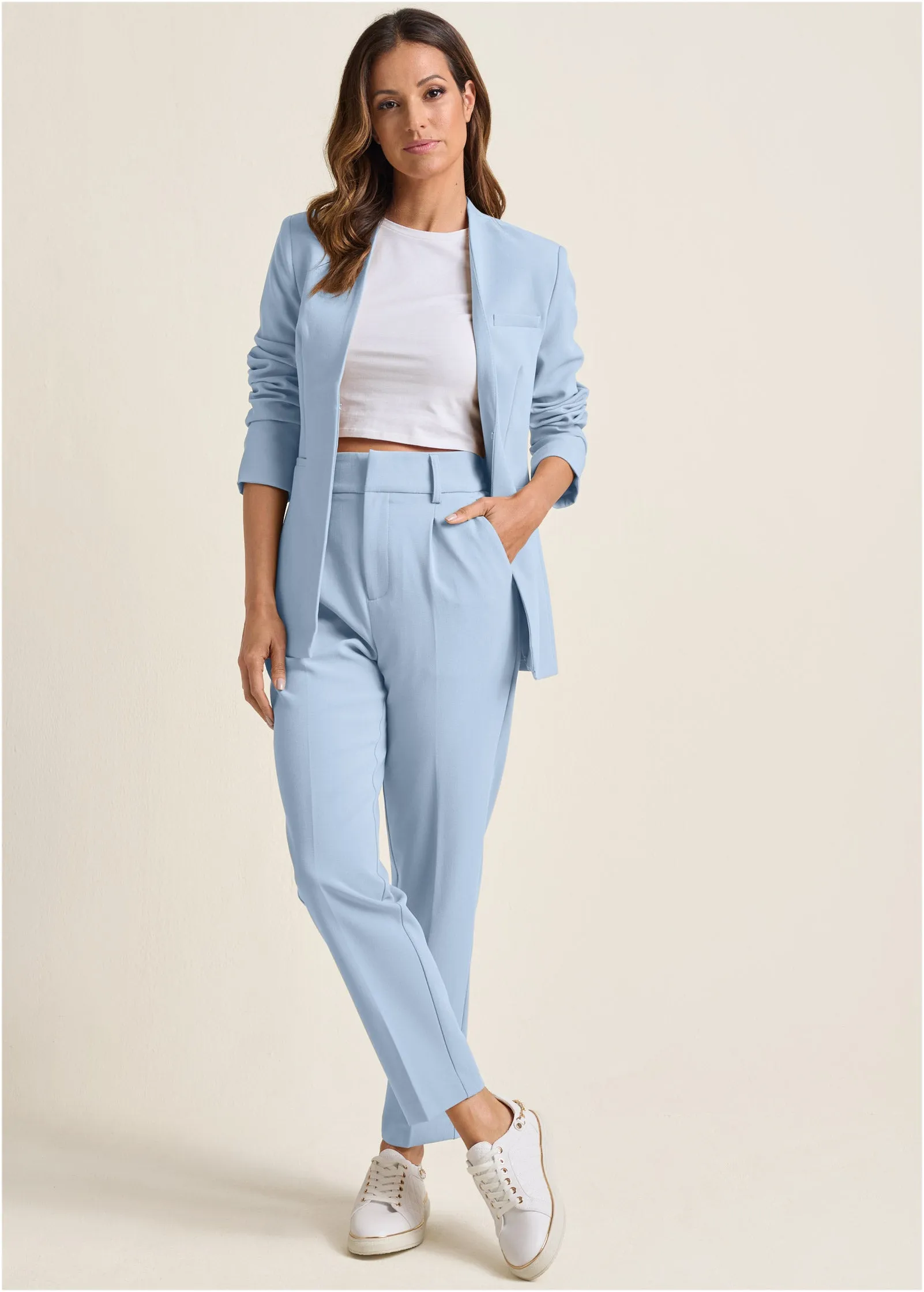 Tailored Suit Pants - Light Blue