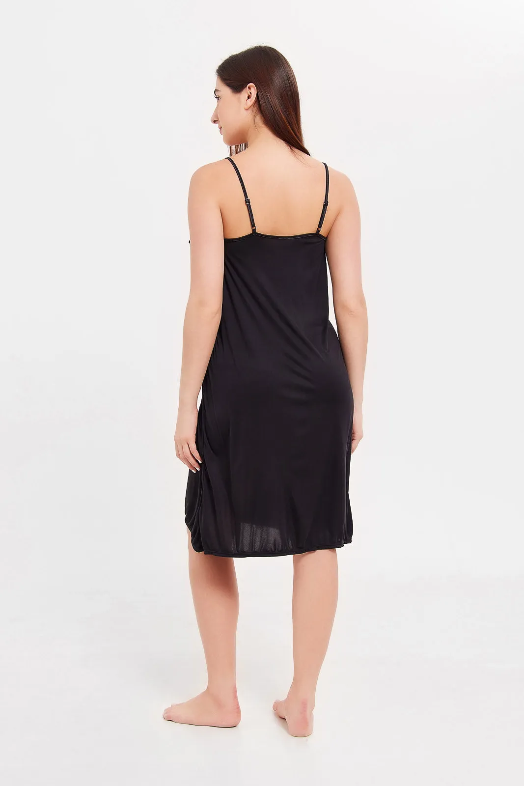 Women Black Slip Chemise
