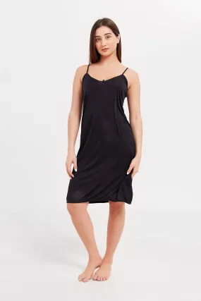 Women Black Slip Chemise