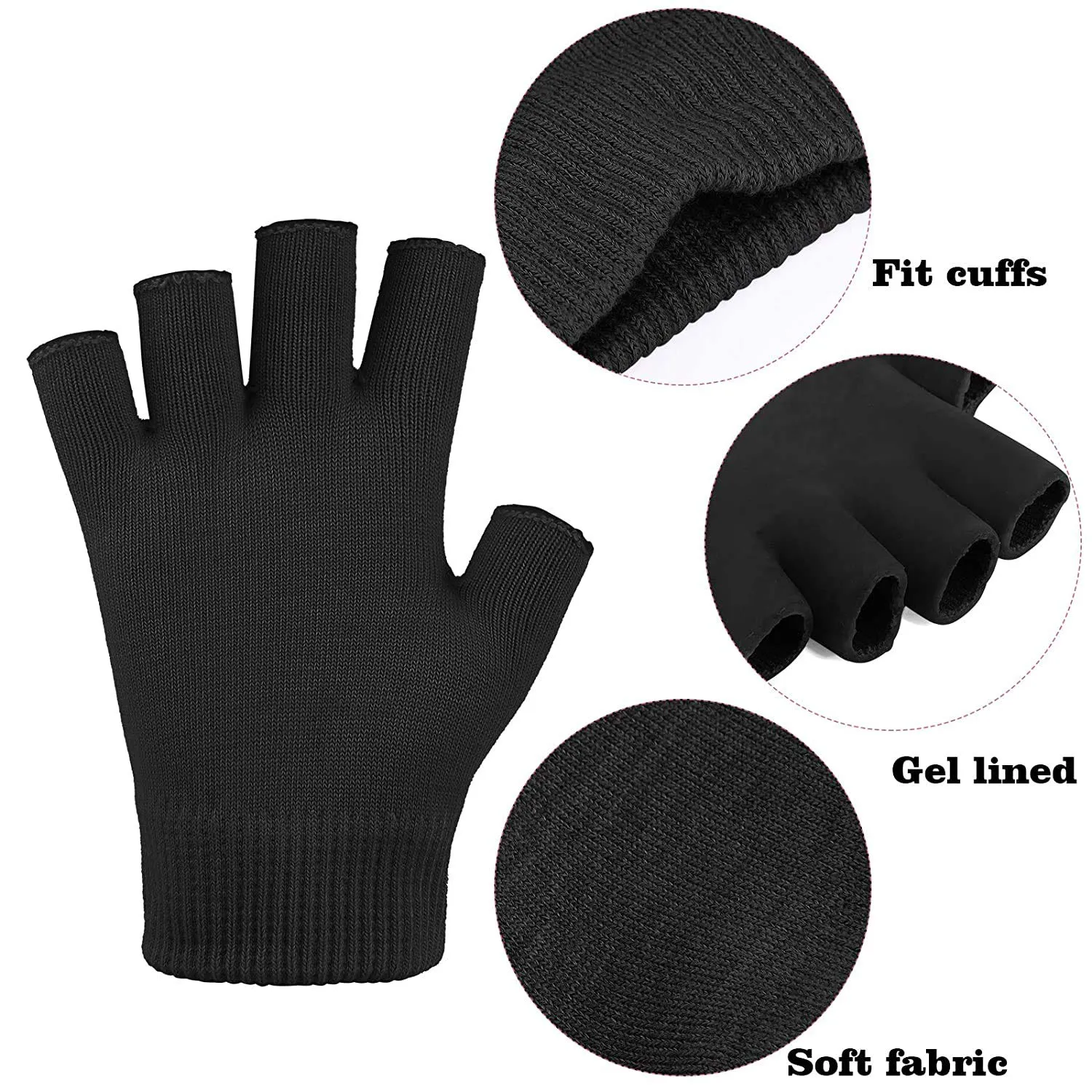 YOTURO Moisturizing Gloves-Fingerless Women'S Gel Moisturizing Spa Gloves, Day Night Instantly Repair Eczema Dry Rough and Cracked Hands (Pink)