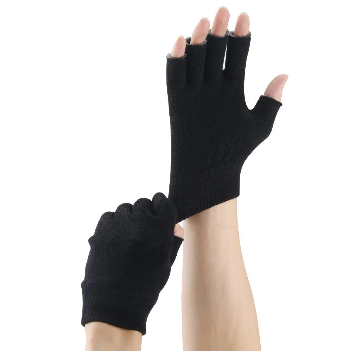 YOTURO Moisturizing Gloves-Fingerless Women'S Gel Moisturizing Spa Gloves, Day Night Instantly Repair Eczema Dry Rough and Cracked Hands (Pink)